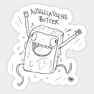 Exhausted butter Sticker